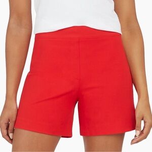 SPANX Red Polished Stretch Cotton Shorts Pull On Banded Waist Slimming XL Summer